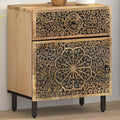 Comodino 50x33x60 cm in Legno Massello di Mango