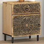 Comodino 50x33x60 cm in Legno Massello di Mango