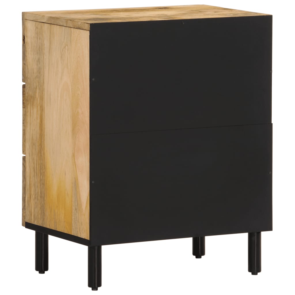 Comodino 50x33x60 cm in Legno Massello di Mango