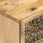 Comodino 50x33x60 cm in Legno Massello di Mango