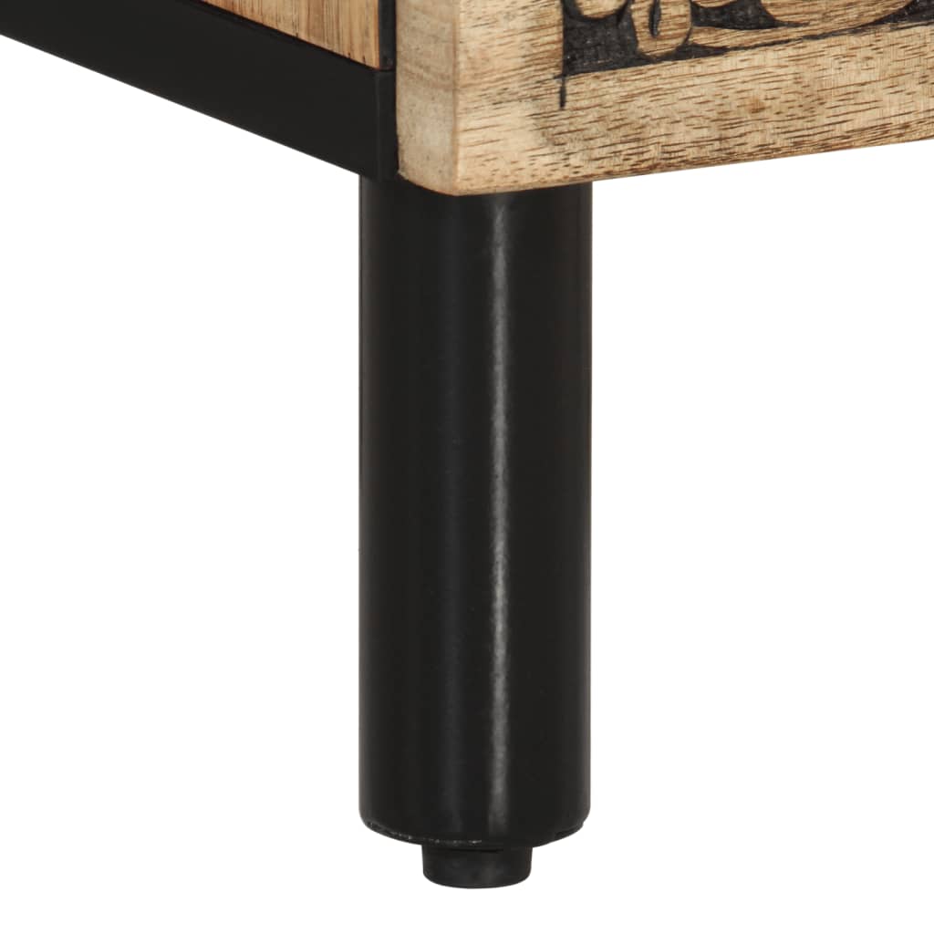 Comodino 50x33x60 cm in Legno Massello di Mango