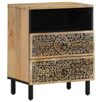 Comodino 50x33x60 cm in Legno Massello di Mango