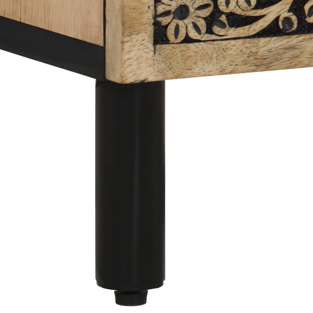 Comodino 50x33x60 cm in Legno Massello di Mango