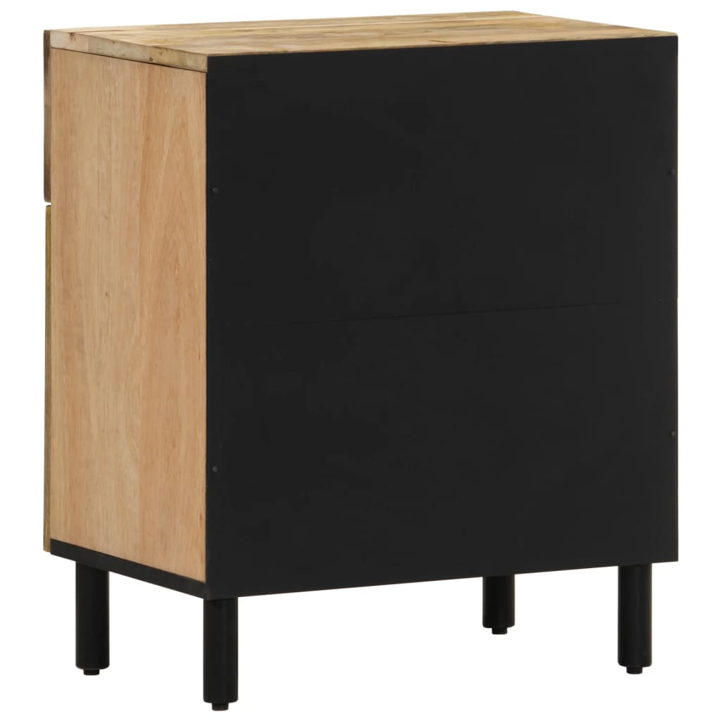 Comodino 50x33x60 cm in Legno Massello di Mango