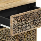 Comodino 50x33x60 cm in Legno Massello di Mango
