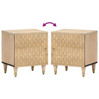 Comodini 2pz 40x33x46 cm in Legno Massello di Mango