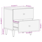 Comodini 2pz 40x33x46 cm in Legno Massello di Mango