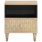 Comodini 2pz 40x33x46 cm in Legno Massello di Mango