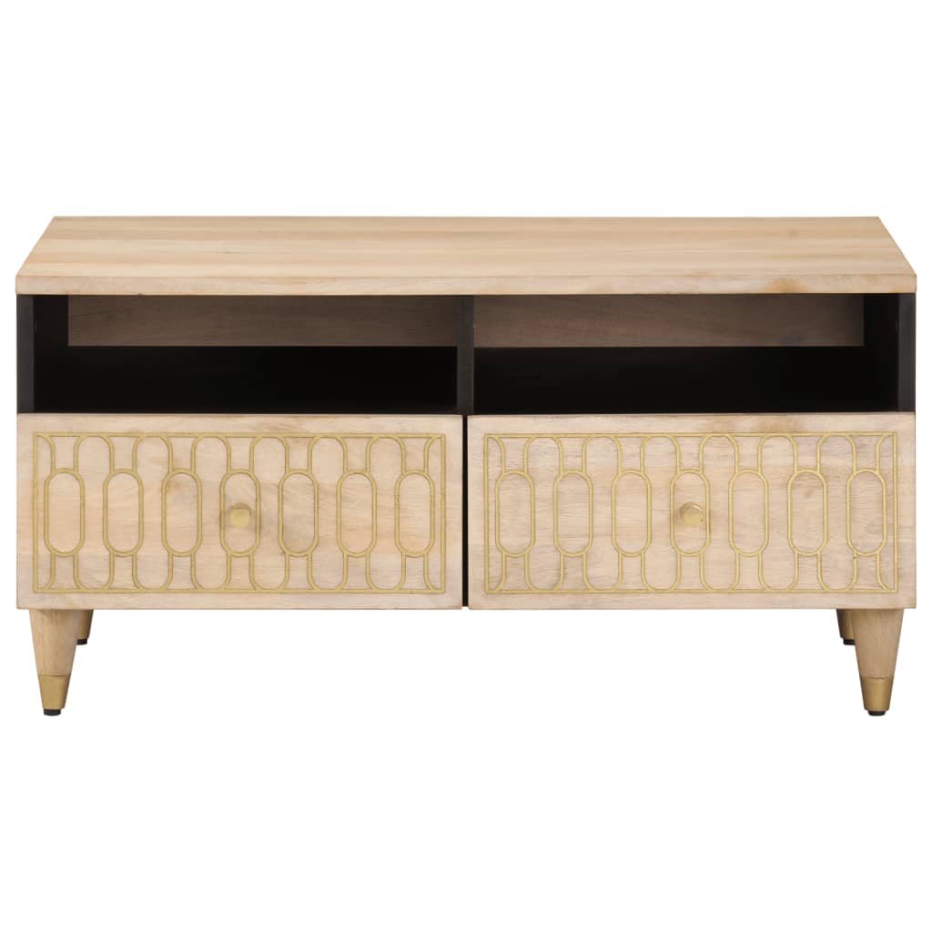 Tavolino da Salotto 80x54x40 cm in Legno Massello di Mango