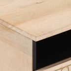 Tavolino da Salotto 80x54x40 cm in Legno Massello di Mango