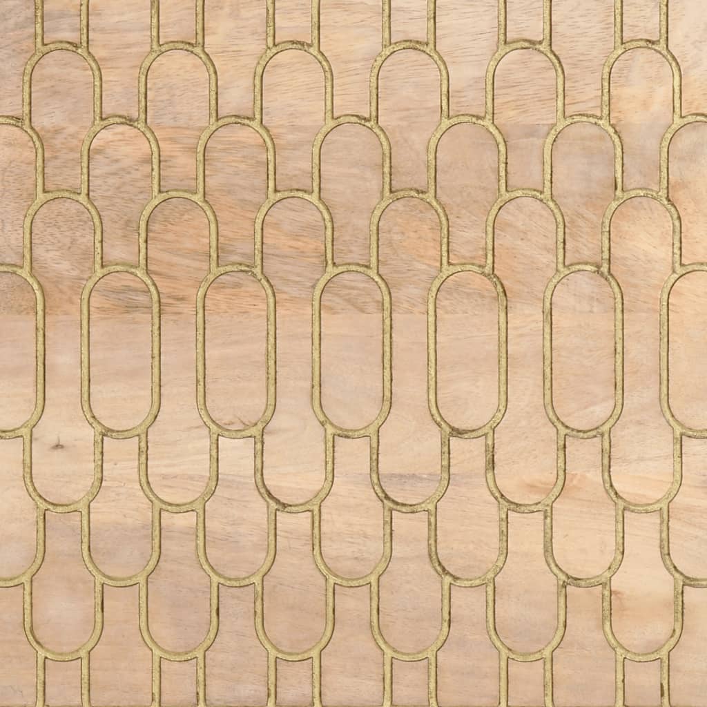 Tavolino da Salotto 80x54x40 cm in Legno Massello di Mango