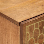 Comodino 40x33x46 cm in Legno Massello di Mango