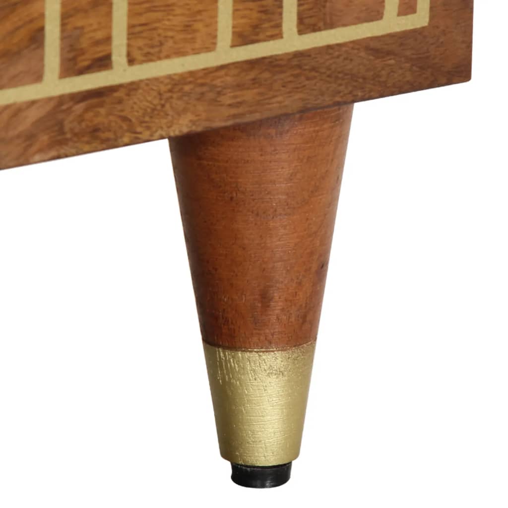 Comodino 40x33x46 cm in Legno Massello di Mango