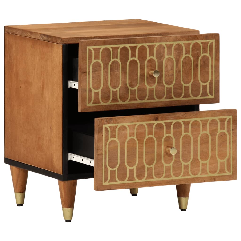 Comodino 40x33x46 cm in Legno Massello di Mango