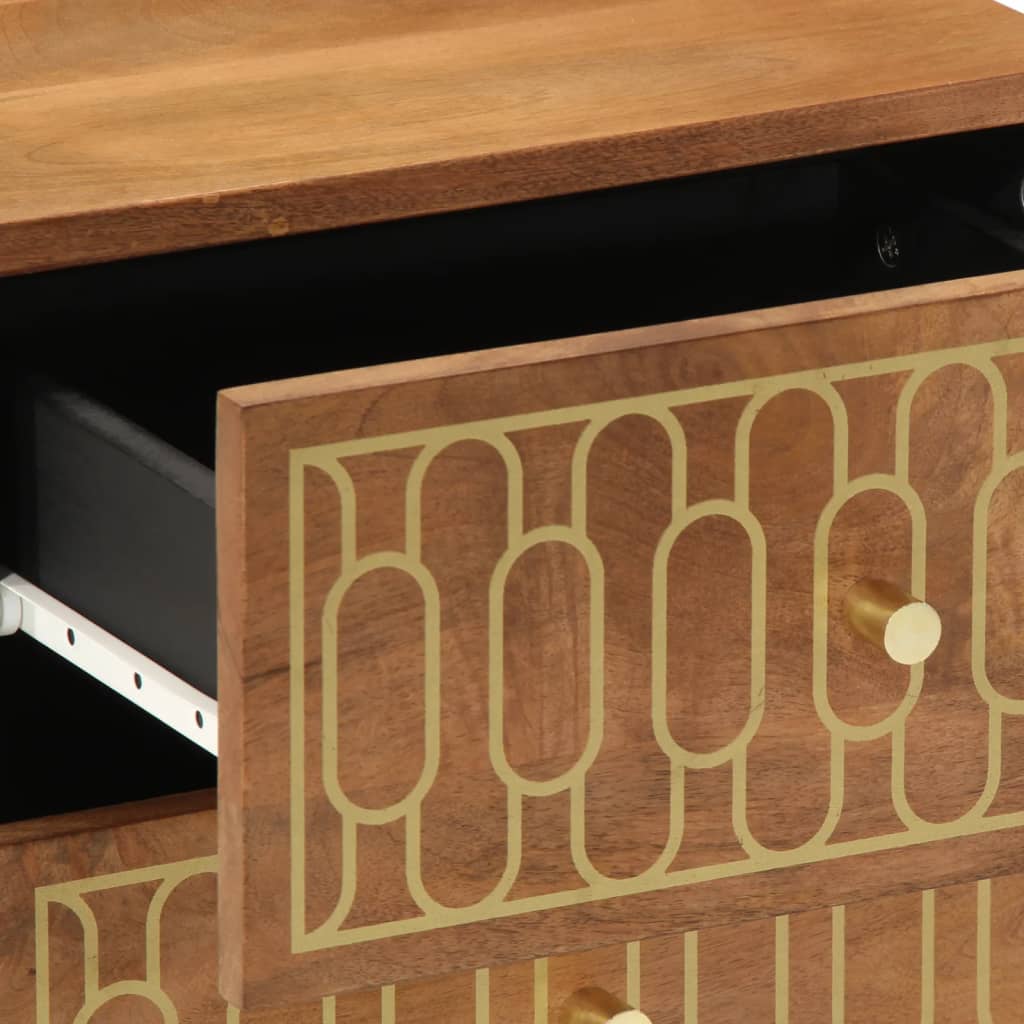 Comodino 40x33x46 cm in Legno Massello di Mango