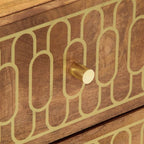 Comodino 40x33x46 cm in Legno Massello di Mango