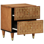 Comodini 2pz 40x33x46 cm in Legno Massello di Mango