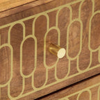 Comodini 2pz 40x33x46 cm in Legno Massello di Mango