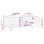 Tavolino da Salotto 80x50x40 cm Legno Massello di Mango
