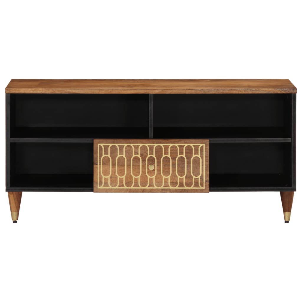 Mobile Porta TV 100x33x46 cm in Legno Massello di Mango