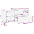 Mobile Porta TV 80x33x46 cm in Legno Massello di Mango