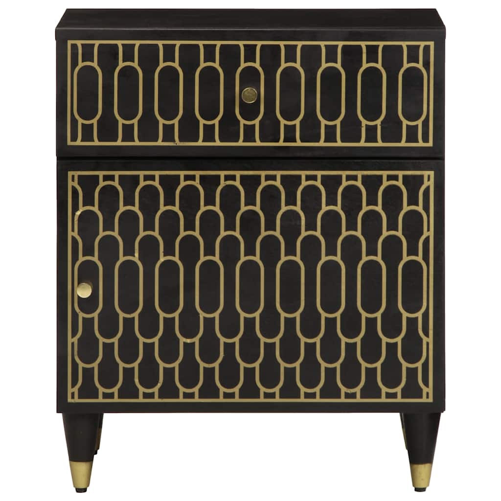 Comodino 50x33x60 cm in Legno Massello di Mango
