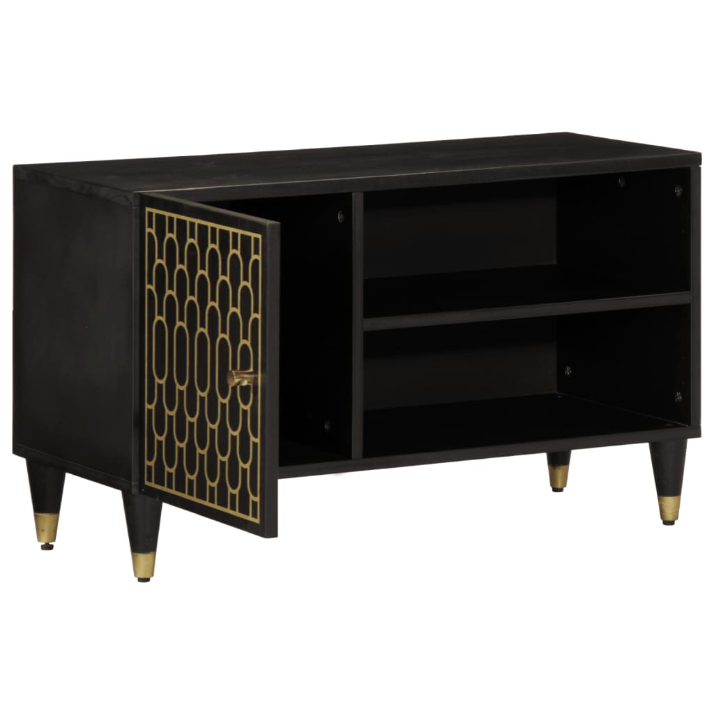 Mobile Porta TV 80x31,5x46 cm in Legno Massello di Mango