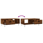 Tavolino da Salotto Rovere Fumo 90x50x36,5 cm Legno Multistrato