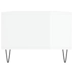Tavolino Salotto Bianco Lucido 90x50x36,5 cm Legno Multistrato