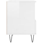 Comodino Bianco Lucido 40x35x50 cm in Legno Multistrato