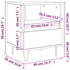 Comodino Bianco Lucido 40x35x50 cm in Legno Multistrato