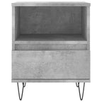 Comodino Grigio Cemento 40x35x50 cm in Legno Multistrato