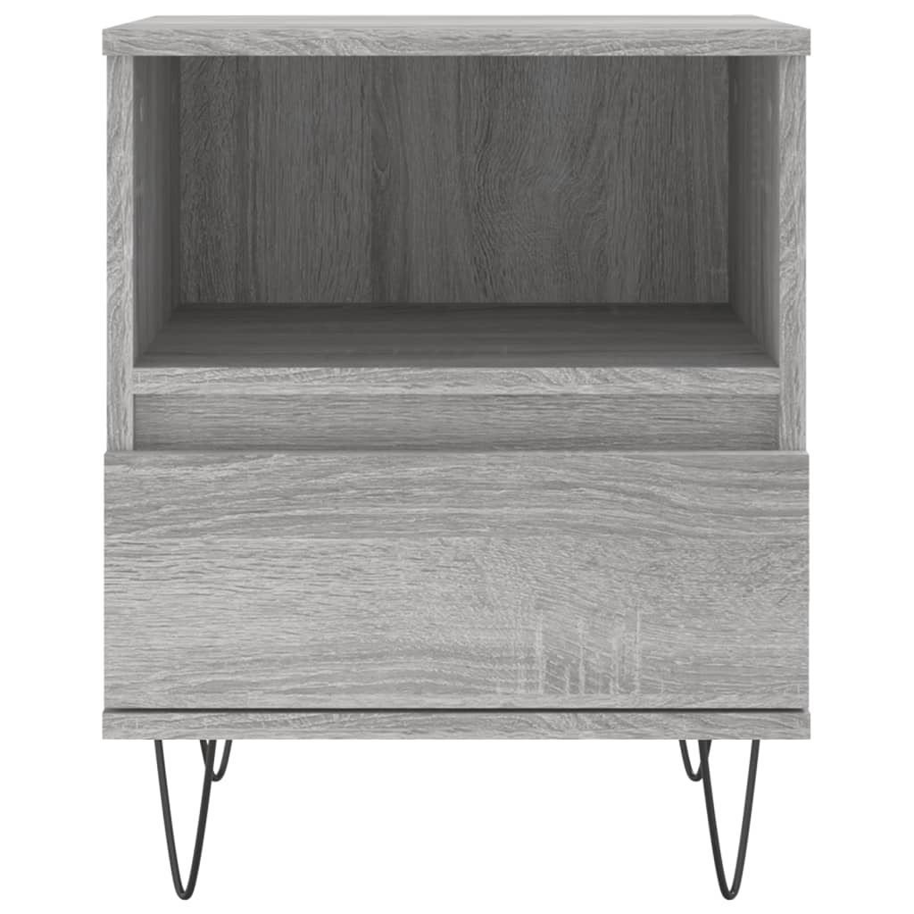 Comodini 2pz Grigio Sonoma 40x35x50 cm in Legno Multistrato