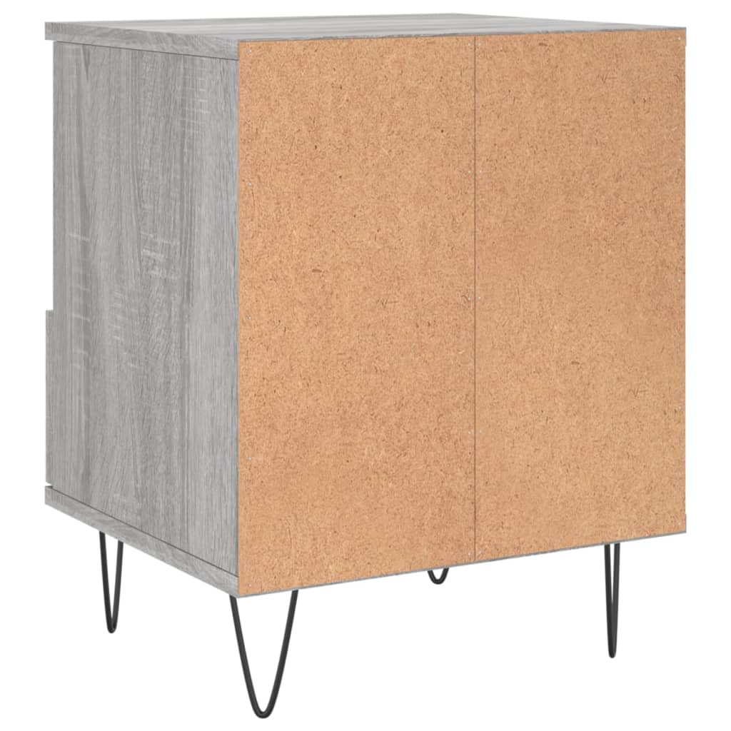 Comodini 2pz Grigio Sonoma 40x35x50 cm in Legno Multistrato