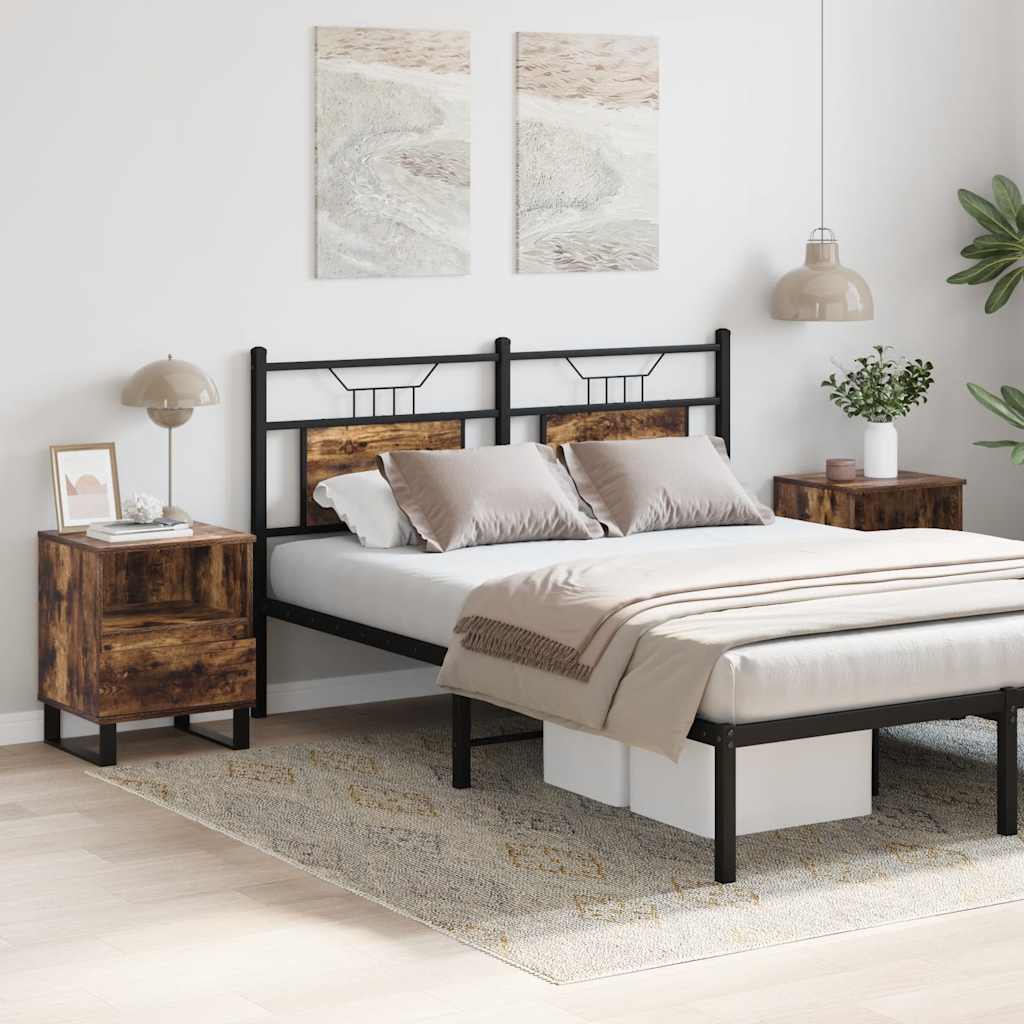 Comodini 2pz Rovere Fumo 40x35x50 cm in Legno Multistrato