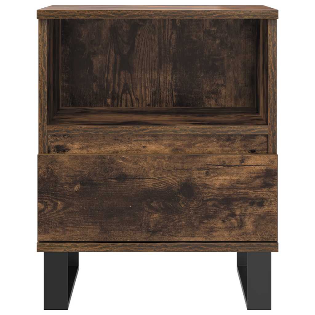 Comodini 2pz Rovere Fumo 40x35x50 cm in Legno Multistrato