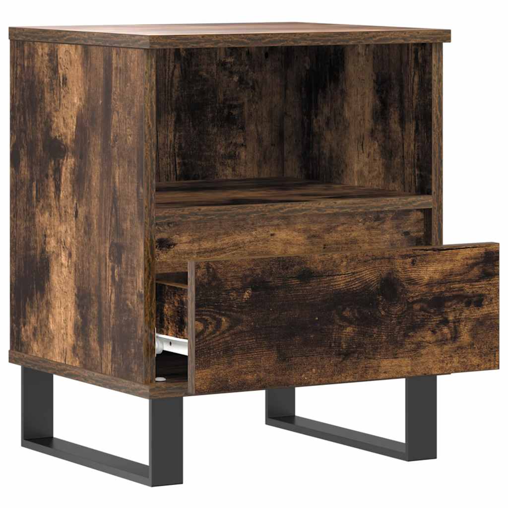 Comodini 2pz Rovere Fumo 40x35x50 cm in Legno Multistrato