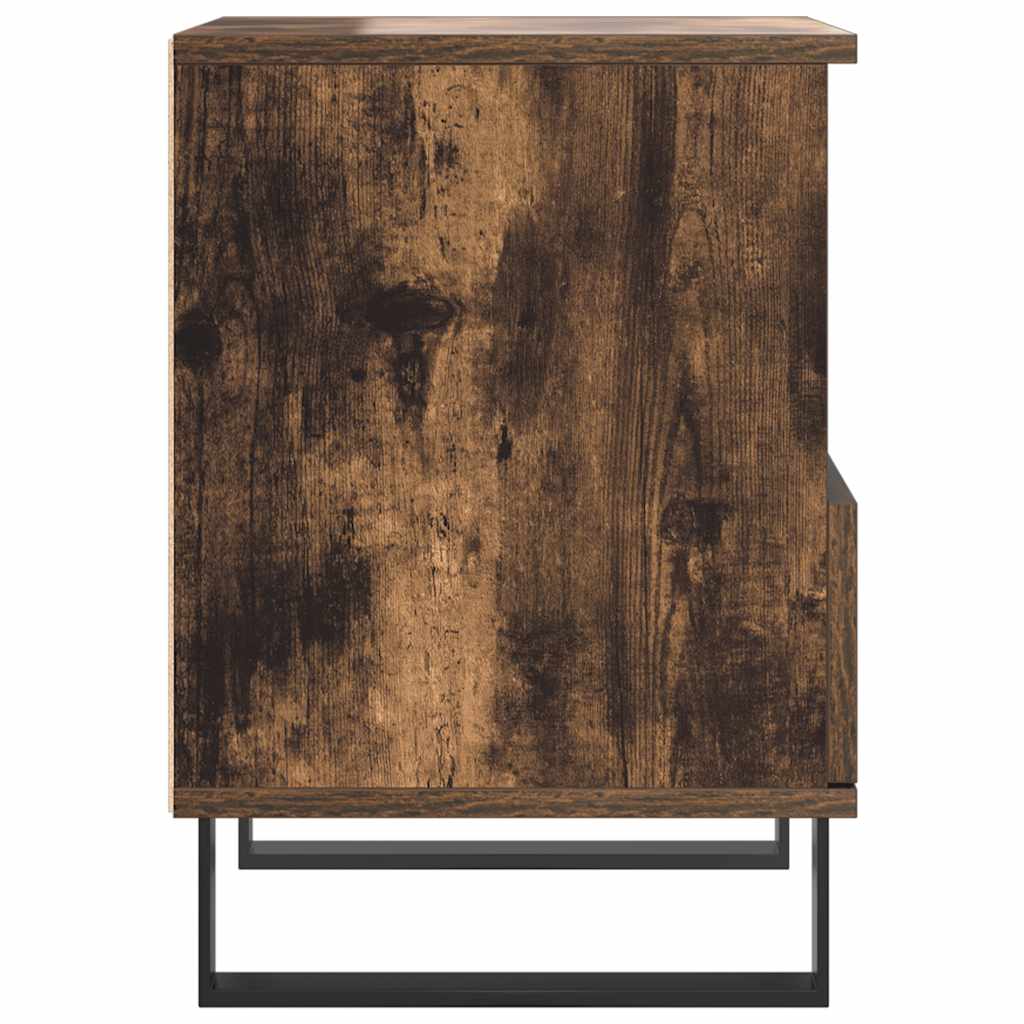 Comodini 2pz Rovere Fumo 40x35x50 cm in Legno Multistrato