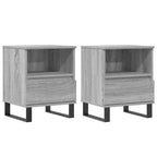 Comodini 2pz Grigio Sonoma 40x35x50 cm in Legno Multistrato