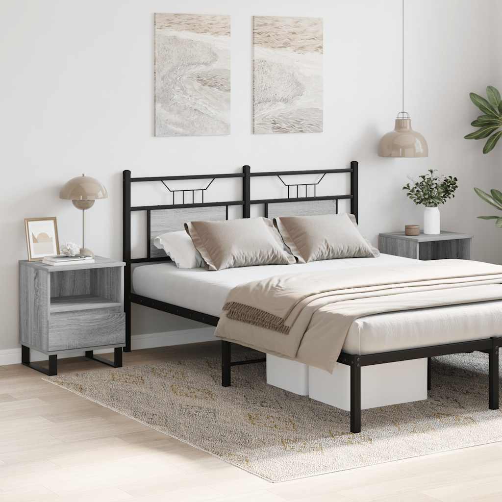 Comodini 2pz Grigio Sonoma 40x35x50 cm in Legno Multistrato
