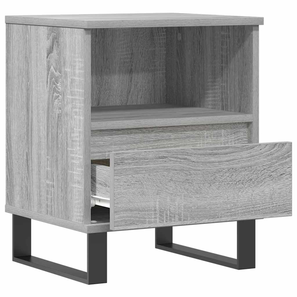Comodini 2pz Grigio Sonoma 40x35x50 cm in Legno Multistrato