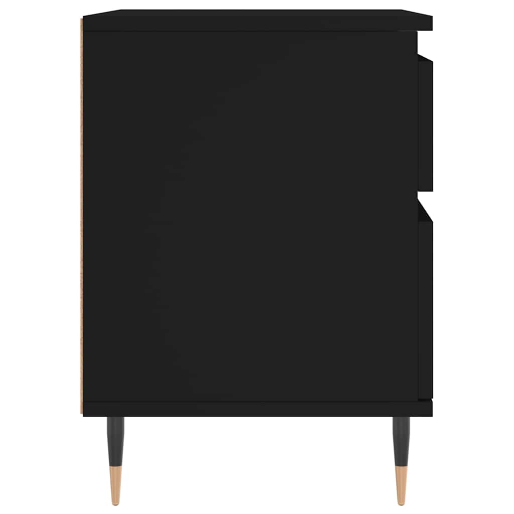 Comodino Nero 40x35x50 cm in Legno Multistrato