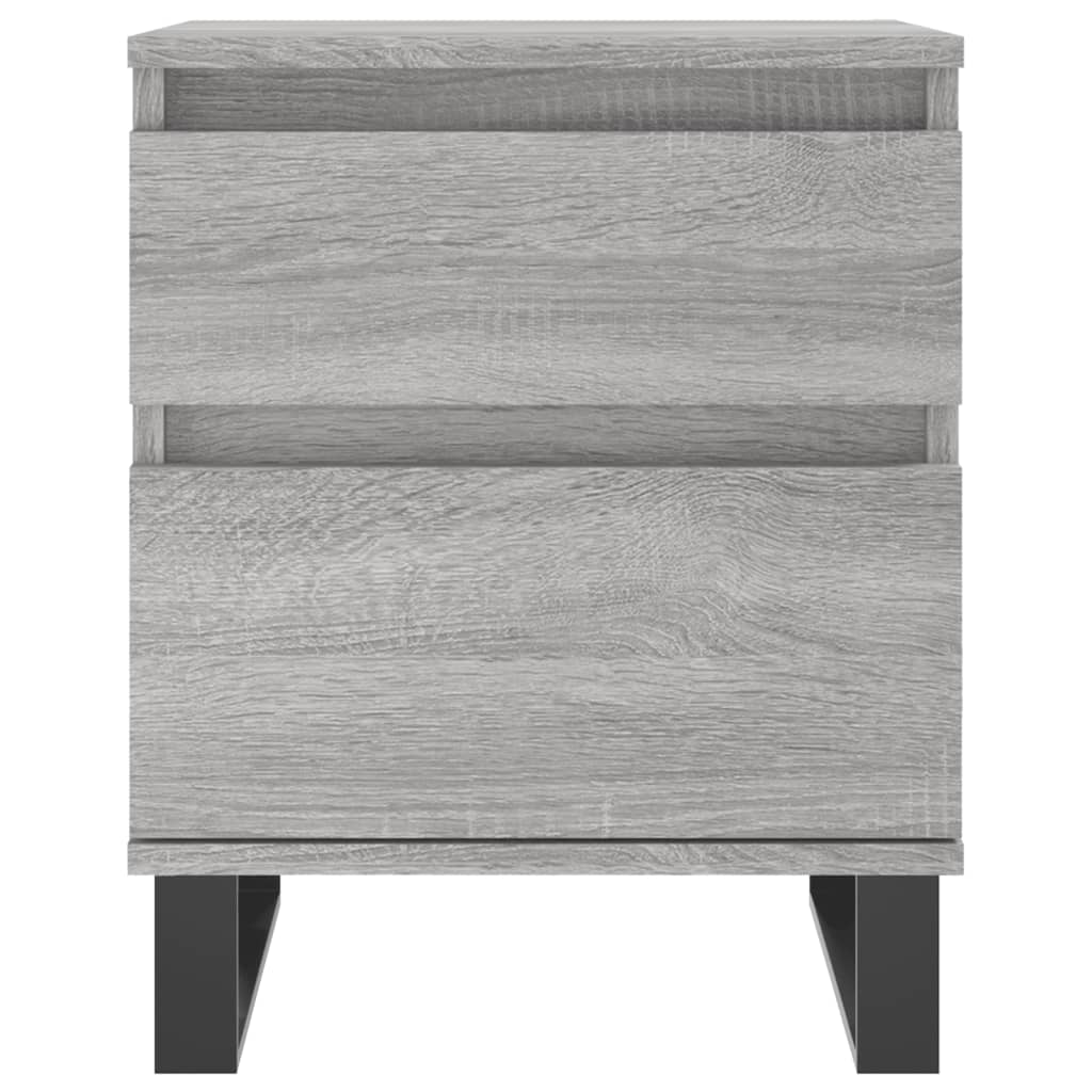 Comodini 2pz Grigio Sonoma 40x35x50 cm in Legno Multistrato