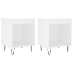 Comodini 2pz Bianchi 40x35x50 cm in Legno Multistrato