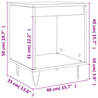 Comodini 2pz Grigio Sonoma 40x35x50 cm in Legno Multistrato