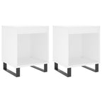 Comodini 2pz Bianchi 40x35x50 cm in Legno Multistrato