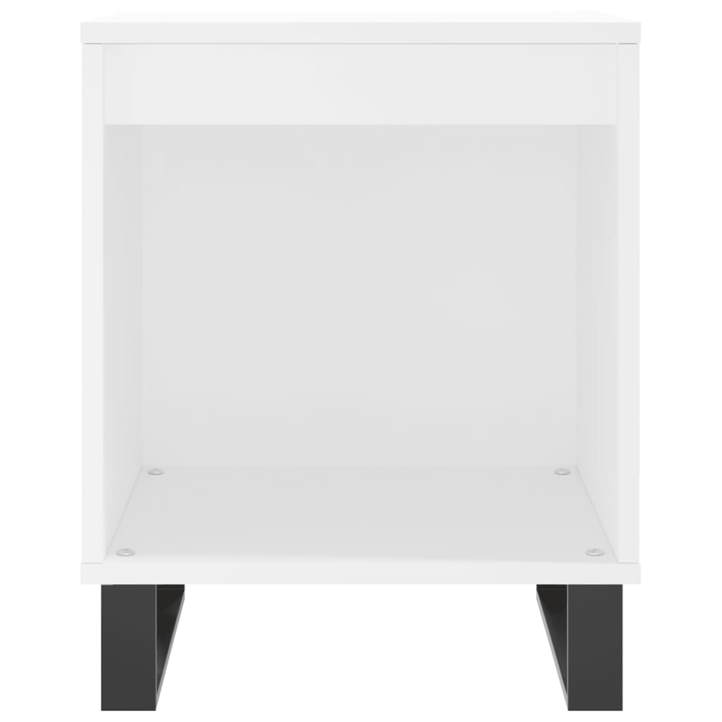 Comodini 2pz Bianchi 40x35x50 cm in Legno Multistrato