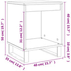 Comodini 2pz Grigio Cemento 40x35x50 cm in Legno Multistrato