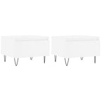 Tavolini da Salotto 2pz Bianchi 50x46x35cm in Legno Multistrato