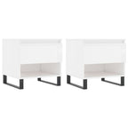 Tavolini Salotto 2pz Bianco Lucido 50x46x50cm Legno Multistrato